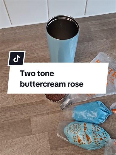 Two Tone Buttercream Rose Cupcake: How to Pipe a Two-Tone Rose