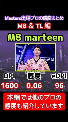 Masters出場プロの感度まとめ #valorant #ヴァロラント #vct #masters #m8 #tl