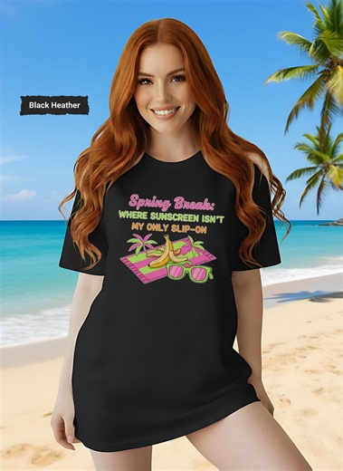 Naughty Spring Break Shirt, Sexy Slip on Quote, Neon Script Tee, Funny Vacation Beach Fun - Etsy