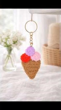 Handmade Crochet Ice Cream Keychain | Beginner-Friendly & Adorable