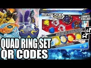 QR CODES QUAD RING SET + ZANKYE COLLAB! BEYBLADE BURST APP QR CODES