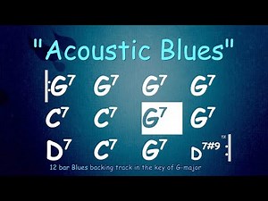 Acoustic Blues, 12 bar Blues backing track for Guitar, G major, 100bpm. Enjoy playing along!
