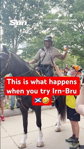 Crowd Enjoys Boston Park Ranger as He Tries Irn-Bru For The First Time!