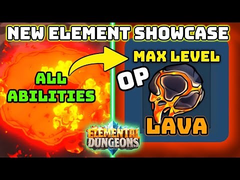 NEW OP LAVA ELEMENT Full Complete Showcase * ALL ABILITIES * MAX Mastery | Roblox Elemental Dungeons