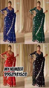 *SAREE :- HEAVY SOFT GEORGETTE FABRIC ON BEAUTIFUL EMBRODERY SEQUANCE.1700rs free Ship FIX NO LESS