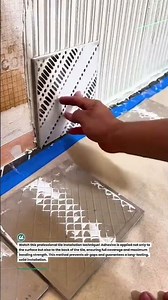 Pro Tile Back Buttering! #construction #tiling #DIY #shorts #builder #tools #floor