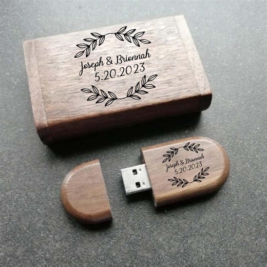 Memoria USB grabada personalizada / Caja de recuerdos para bodas / Estuche de recuerdo USB / Regalo para parejas / Caja de madera personalizada / Grabado personalizado - Etsy México