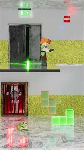 Frog's Adventure 3: Tetris Rescue | Blender#3d animation #rendering #Minecraft #Shorts#blender