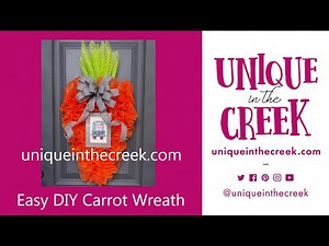 Super Simple DIY Carrot Deco Mesh Wreath on UITC Triangle Board