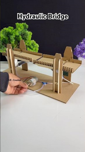 New Hydraulic Bridge | science project #dcmotor #diy #science #tech #motor #shorts