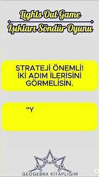 Lights Out Game | GeoGebra ile Işıkları Söndür Oyunu (Zeka ve Strateji)