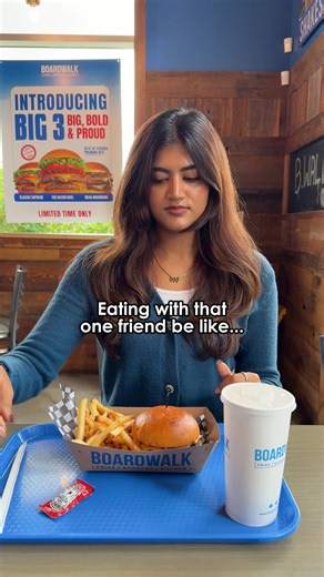 Are you a slow eater or a fast eater? Tag your friends below let them make the judgement! . . . . . [BoardwalkCanada BoardwalkBurgers SquadGoals Friends BehindTheScenes] | Boardwalk Fries Burgers Shakes Canada