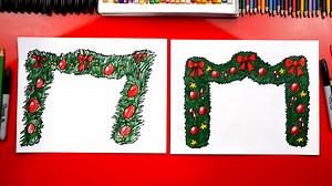 How To Draw Christmas Garland - Art For Kids Hub -