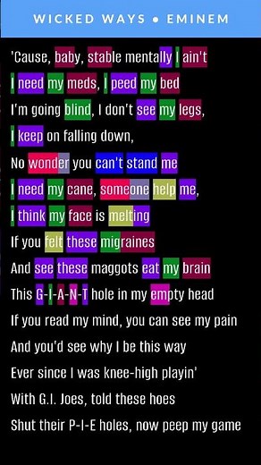 Eminem - Wicked Ways - Rhymes