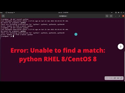 Fix Error: Unable to find a match: python RHEL 8/CentOS 8