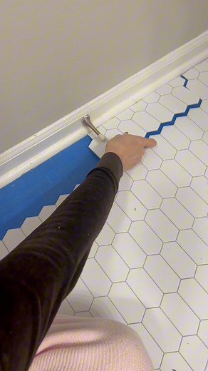 I always recommend you do your own research before doing any peel and stick tile project but I am loving the turn out! ✨ #HomeDecor #bathroomdecor | Itsmeshelbyturner