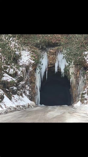 copperas falls the waterfall was froze top to bottom yesterday and collapsed but it was still amazing