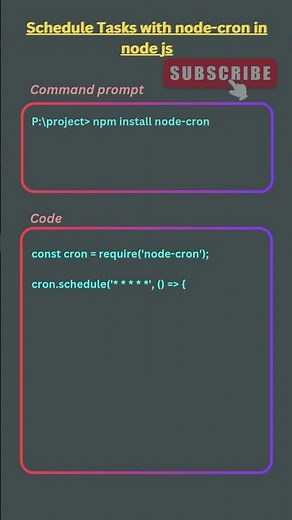 How to Schedule Tasks in Node.js with node-cron #nodejs #NodejsCron #shorts