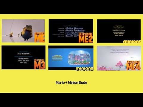 Despicable Me & Minions Movies End Credits Side-By-Side with Despicable Me 4