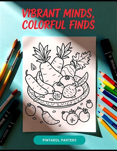 Fruit and Vegetable Coloring Pages for Kids 40  Pages– Printable Healthy Food Activity (PDF Download) - Etsy