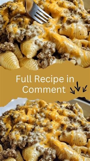 Crockpot Cheesy Ranch Beef Pasta Shells 🧀🍝 Ingredients: 1 pound ground beef 1 packet ranch seasoning mix 1 can cream of mushroom soup ...... Full Recipe in Coʍmеոτ 💬 | Kaylee Recipes
