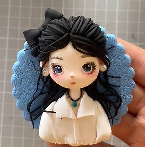 Pookie Office Girl Clay Fridge Magnet Tutorial #art | DEEPFLAME