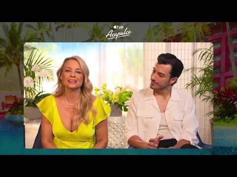 Jessica Collins and Rafael Cebrian on filming Apple TV+ series Acapulco set at Las Colinas in Mexico