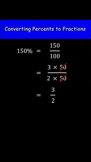 Convert 150% to a fraction | Converting percent to fractions | Prealgebra
