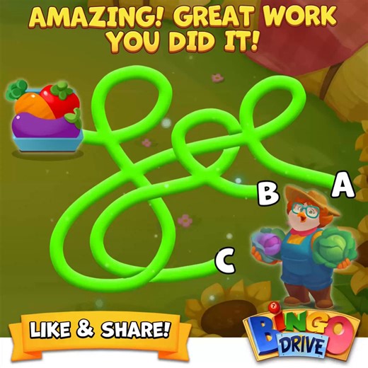 🤩 Great job to those who chose path A! 🤩 Thanks for helping the farmer! 🧺 🎁: https://join.bingodrive.com/BXwM/gift?pk=EttpMmJDQq Like & Share the results! | Bingo Drive