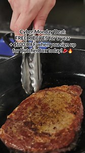 1.4K views · 28 reactions | Our Cyber Monday Sale Is Here!Get FREE Steaks for a YEAR and save up to $484* when you sign up with ButcherBox. Get your choice of 100% Grass-Fed, Grass-Finished: 數NY Strips 數 數Filet Mignons 數 數Ribeyes 數 Act fast, sale ends 12/4! | ButcherBox | Facebook