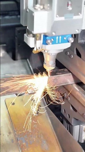 Square Tube Arc Laser Cutting Process #lasercutting #fiberlaser #machine #shorts