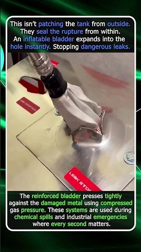 Inflatable Emergency Seal Stops Tank Leak Instantly