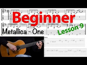 Metallica - One "Guitar Lesson" (How to Play Easy Cover Song Tabs for Beginners Solo gitarr lektion)