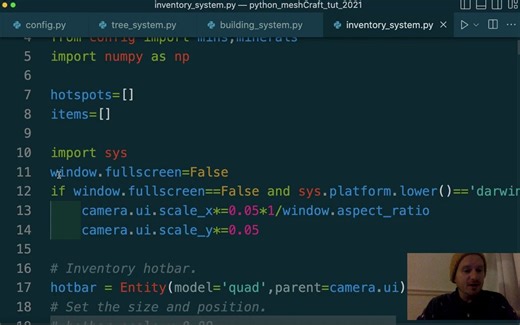 Python Minecraft with Ursina snow, taller trees, and Perlin noise stone - part 2