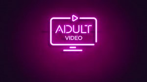 Neon Glow Adult Video Monitor Sign Animation