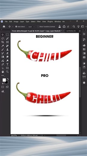 How to Design Chili Pepper Text in Photoshop ( Easy PRO Trick ) #photoshop #adobe