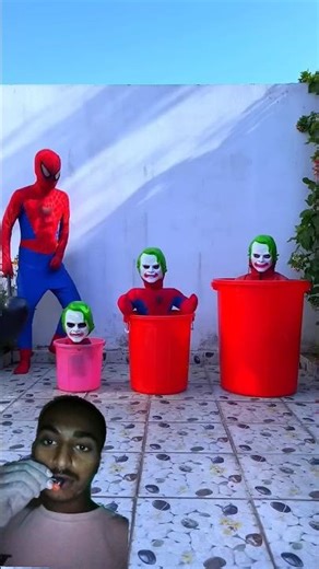 Spider-Man vs Joker Bucket Challenge 🤯 कौन जीतेगा? #shorts
