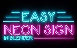 iBlender中文版插件 Neoner 智能霓虹灯 发光字 特效工具 Blender 教程