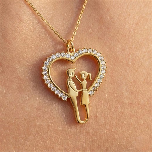 Heart Lovers Necklace, Gold Plated Zircon Couple Necklace, Valentine’s Day Gift for Her, Gift for Her - Etsy