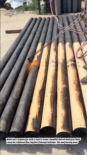 Wood Grain Burn Finish with Propane Torch | Traditional Shou Sugi Ban Wood Treatment