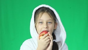 Kid Eating Apple On Green Screen Stock Footage Video (100% Royalty-free) 8225548 | Shutterstock