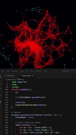 I Added Virus Inside AI Brain 😈 | HTML CSS JS Project #coding #shorts #viralvideo