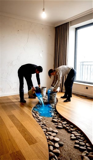 Luxury Epoxy River Floor Living Room Renovation | Stunning Before & After Interior Transformation