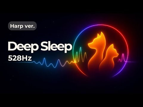 528Hz Deep Sleep Music for Dogs & Cats (Harp Ver.) | Dog & Cat Sleep BGM (Harp BGM) | ペット用睡眠BGM（ハープ）