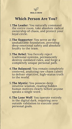 Which Archetype Are You 6 Types of Human Behavior 🧠🎭