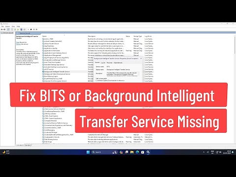 Fix BITS or Background Intelligent Transfer Service Missing Repair And Restore