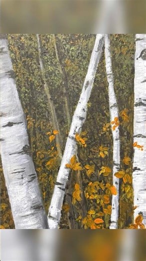 How to Draw Birch Tree #art #drawing #painting #acrylicpainting #forest #tree #shorts #youtubeshorts