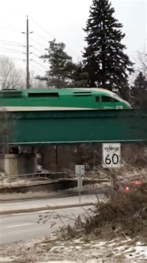 Go Train On The Bridge #train #railroad #railway #gotransit #gotrain #passengertrain #throwback #go