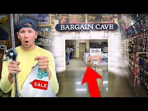 Cabela's BARGAIN CAVE Fishing Challenge!! (DEALS)
