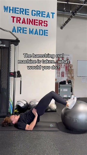 When The Hamstring Curl Machine Is Taken 🤔 #gymgirl